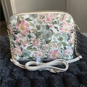 Nanette Lepore Floral Crossbody Bag with Gold Accents